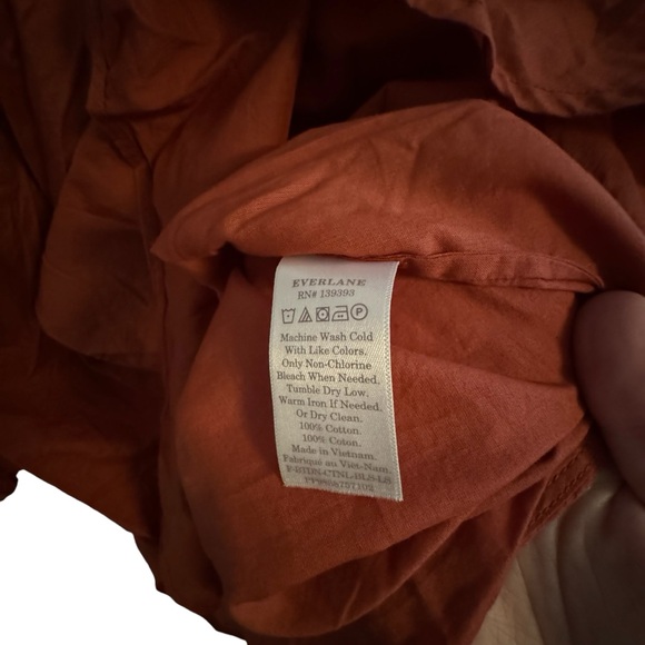 Everlane The Ruched Air Oversized Cotton Blouse - Burnt Sienna - Picture 5 of 5